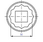 Головка ударная S16M1-1/8"DH
