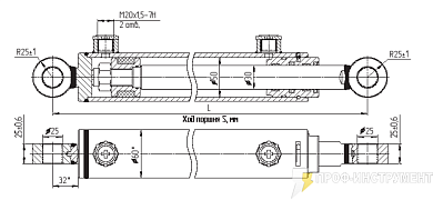 Гидроцилиндр МС50/30х100-3(4).22(305)